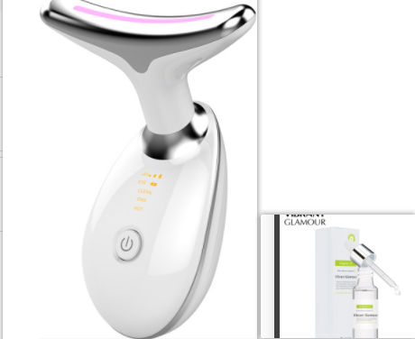 EMS Thermal Neck Lifting & Tightening Massager, Electric Microcurrent Wrinkle Remover, LED Photon Face Beauty Device For Woman