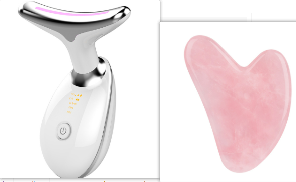 EMS Thermal Neck Lifting & Tightening Massager, Electric Microcurrent Wrinkle Remover, LED Photon Face Beauty Device For Woman