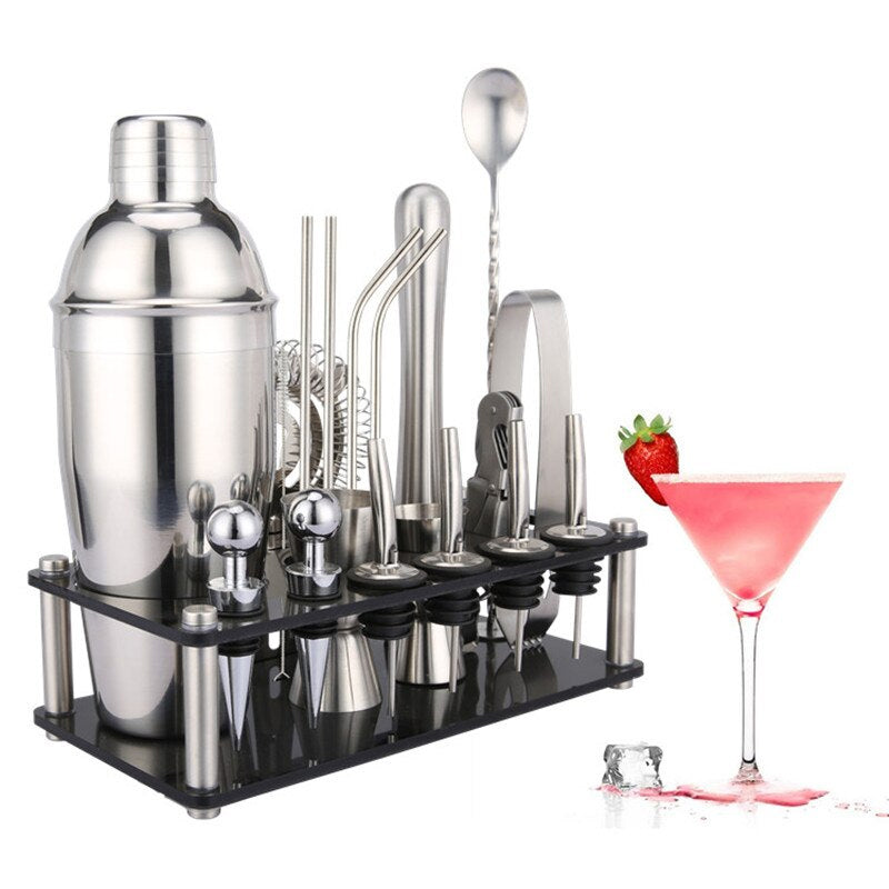 750ml 20Pcs Stainless Steel Cocktail Shaker Set Premium Bartending Kit
