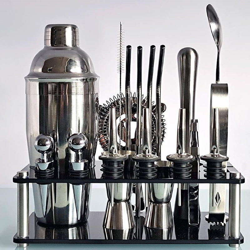 750ml 20Pcs Stainless Steel Cocktail Shaker Set Premium Bartending Kit