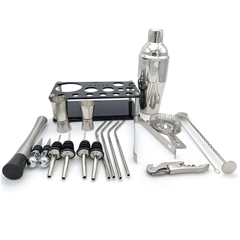 750ml 20Pcs Stainless Steel Cocktail Shaker Set Premium Bartending Kit