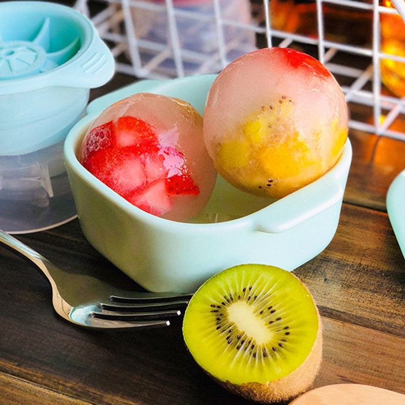 Pack of 2 Sphere Shape Ice Molds Quick Release Ice Ball Maker for Cocktail