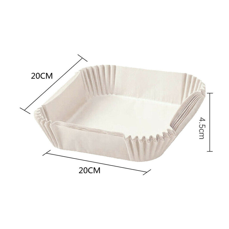 50pcs Air Fryer Disposable Non-Stick Pan Parchment Baking Paper Liner - Available in Round and Square