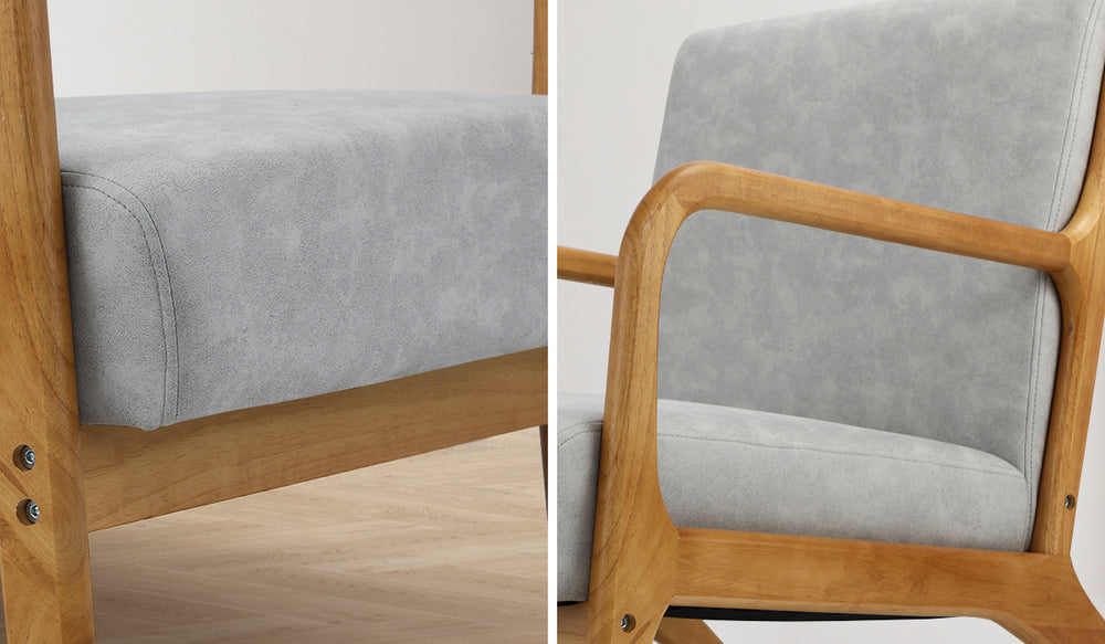 Light Grey Wooden Armchair