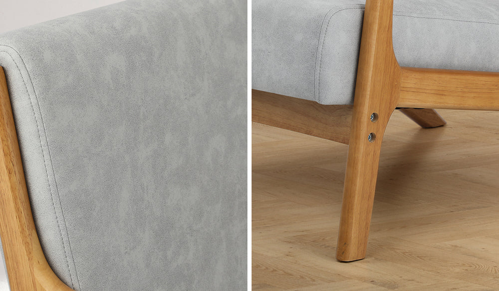 Light Grey Wooden Armchair