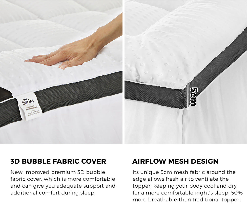 Pillowtop Mattress Topper Airflow Mesh 5cm Double