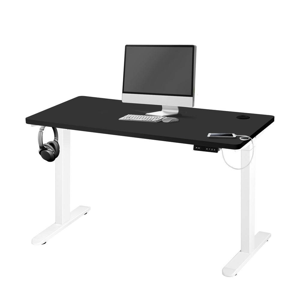 Standing Desk Dual Motor Height Adjustable 140cm Walnut and Black