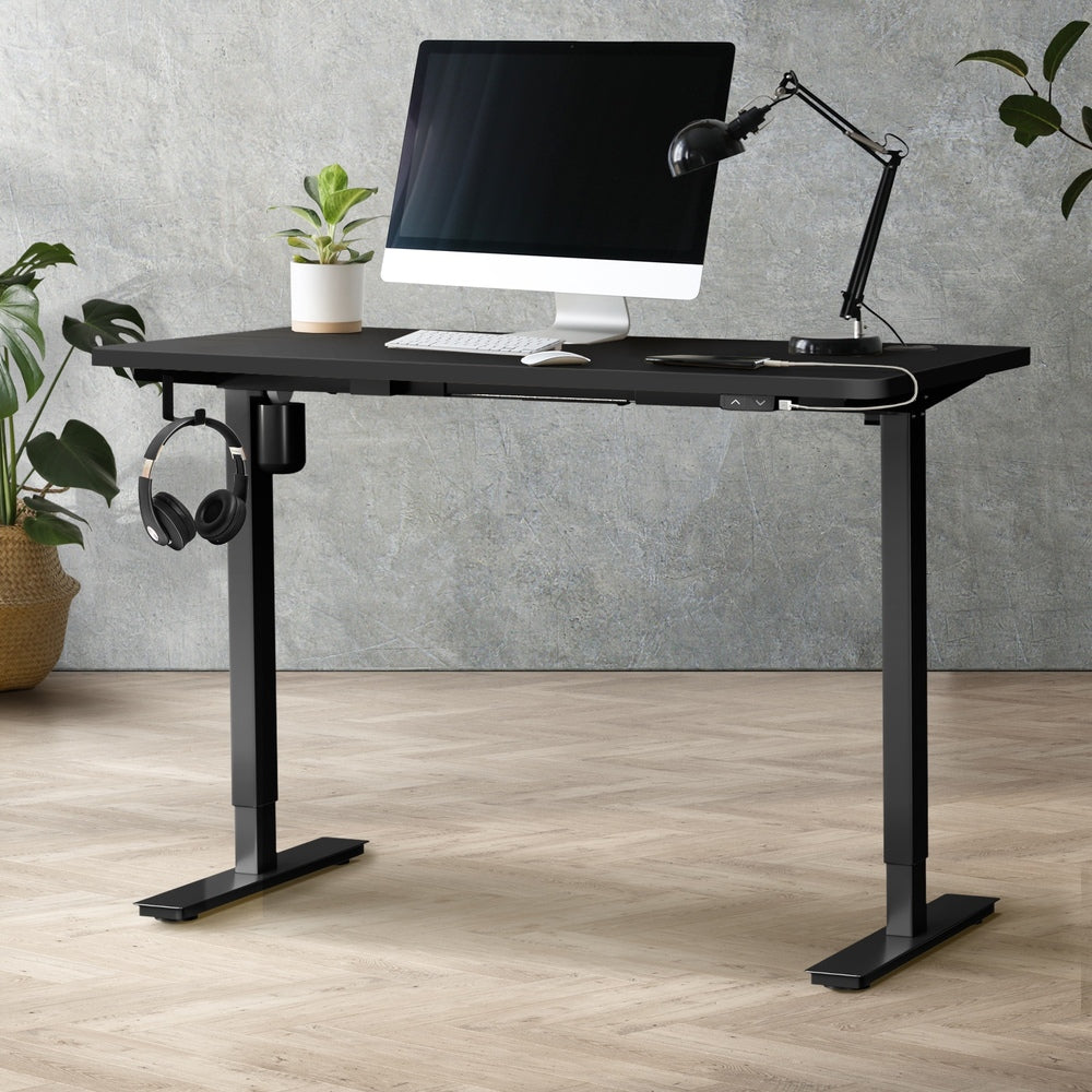 Electric Standing Desk 140cm Single Motor Black