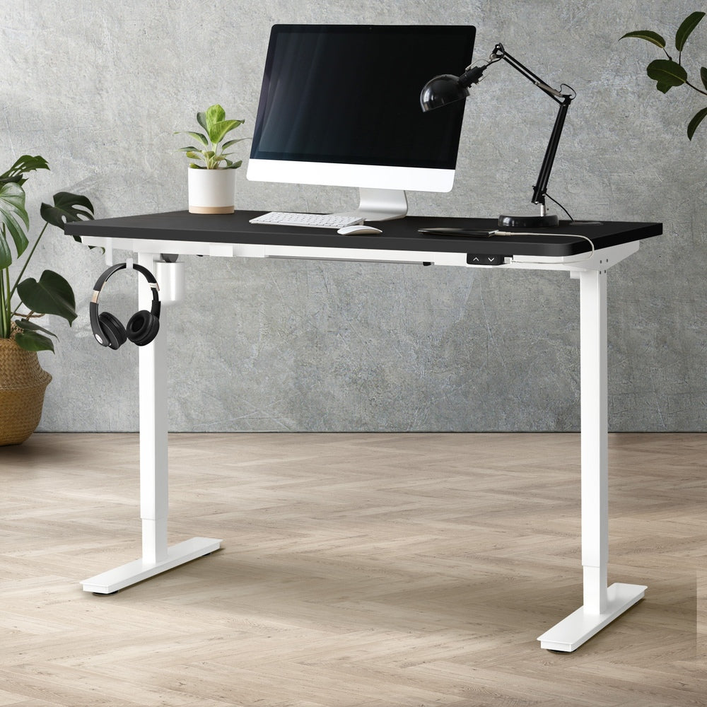 Electric Standing Desk 120cm Single Motor Black and White