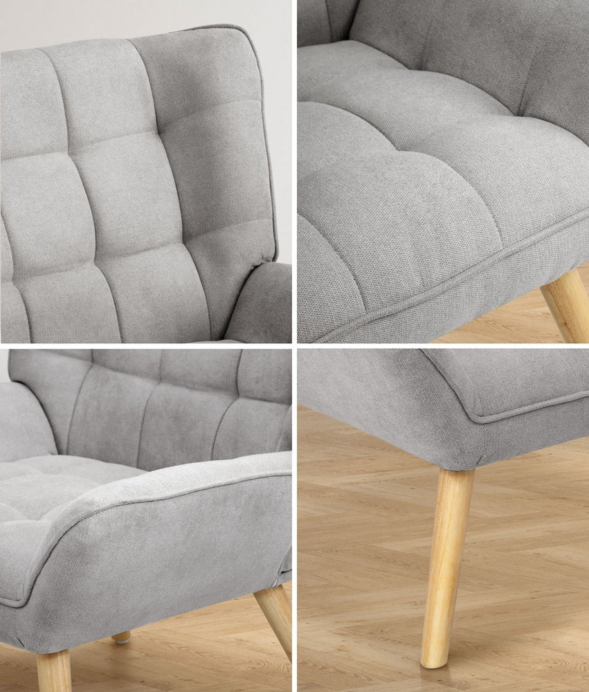 Grey Fabric Upholstered Tub Armchair