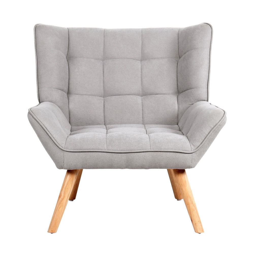 Grey Fabric Upholstered Tub Armchair