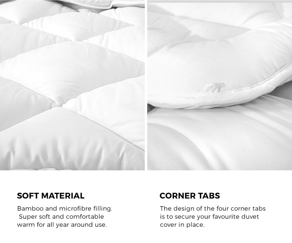 Super King All Season Bamboo Microfiber Quilt Duvet 400GSM
