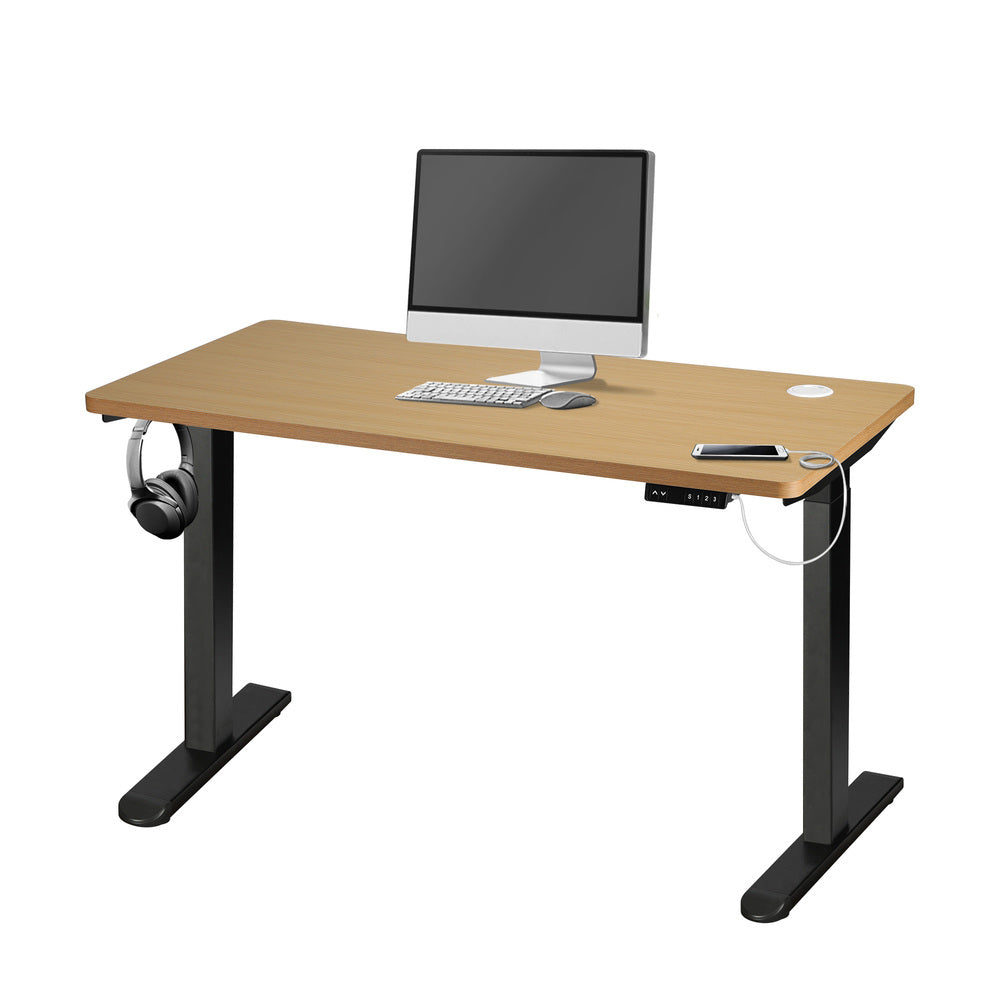 Standing Desk Dual Motor Adjustable 120cm Black and Oak
