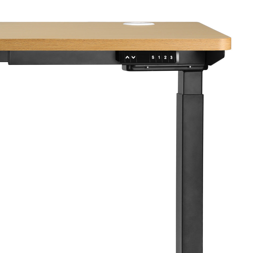 Standing Desk Dual Motor Adjustable 150cm Black and Oak