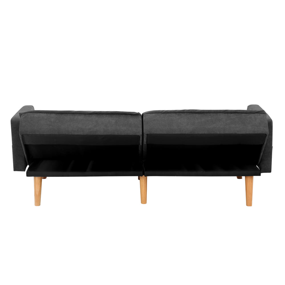 3-Seater Velvet Sofa Bed Grey