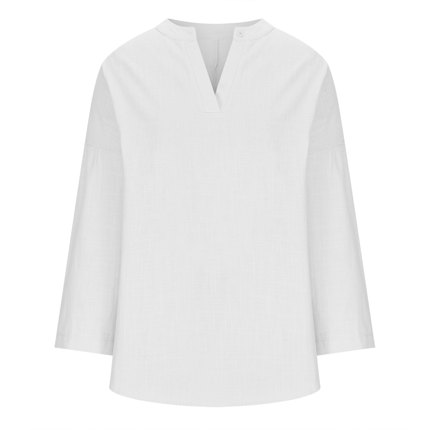 Cotton And Linen Loose Casual Stand Collar Shirt