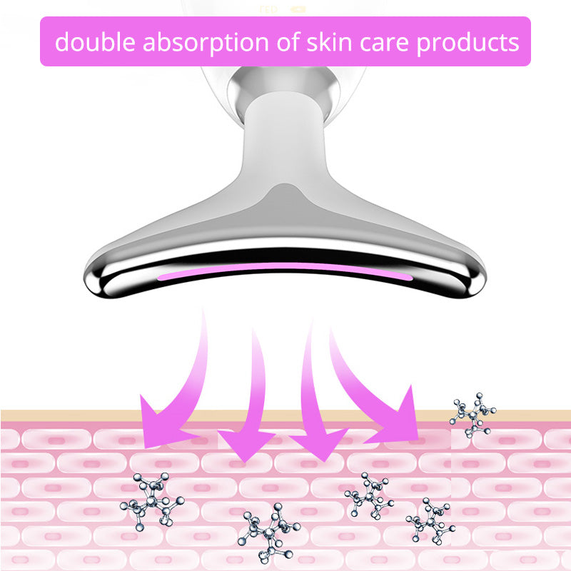 EMS Thermal Neck Lifting & Tightening Massager, Electric Microcurrent Wrinkle Remover, LED Photon Face Beauty Device For Woman