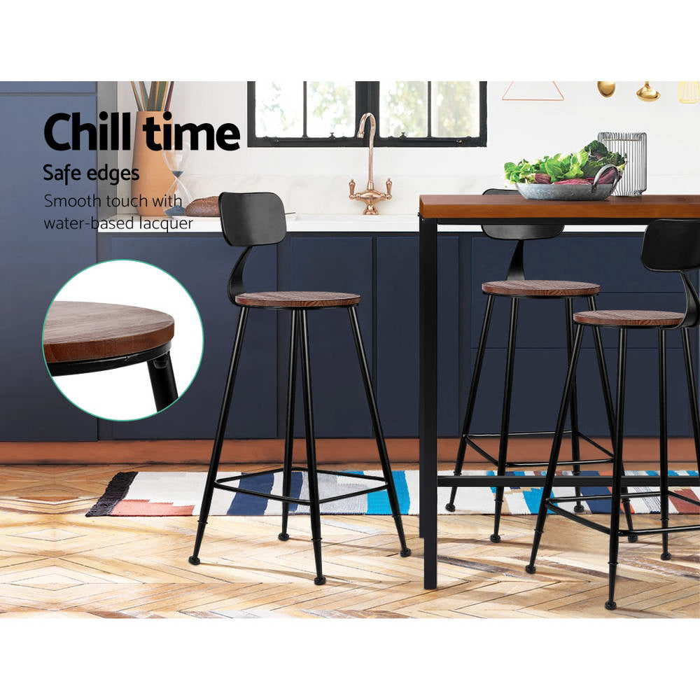 Artiss 2x Bar Stools Vintage Metal Chairs (DzTest)