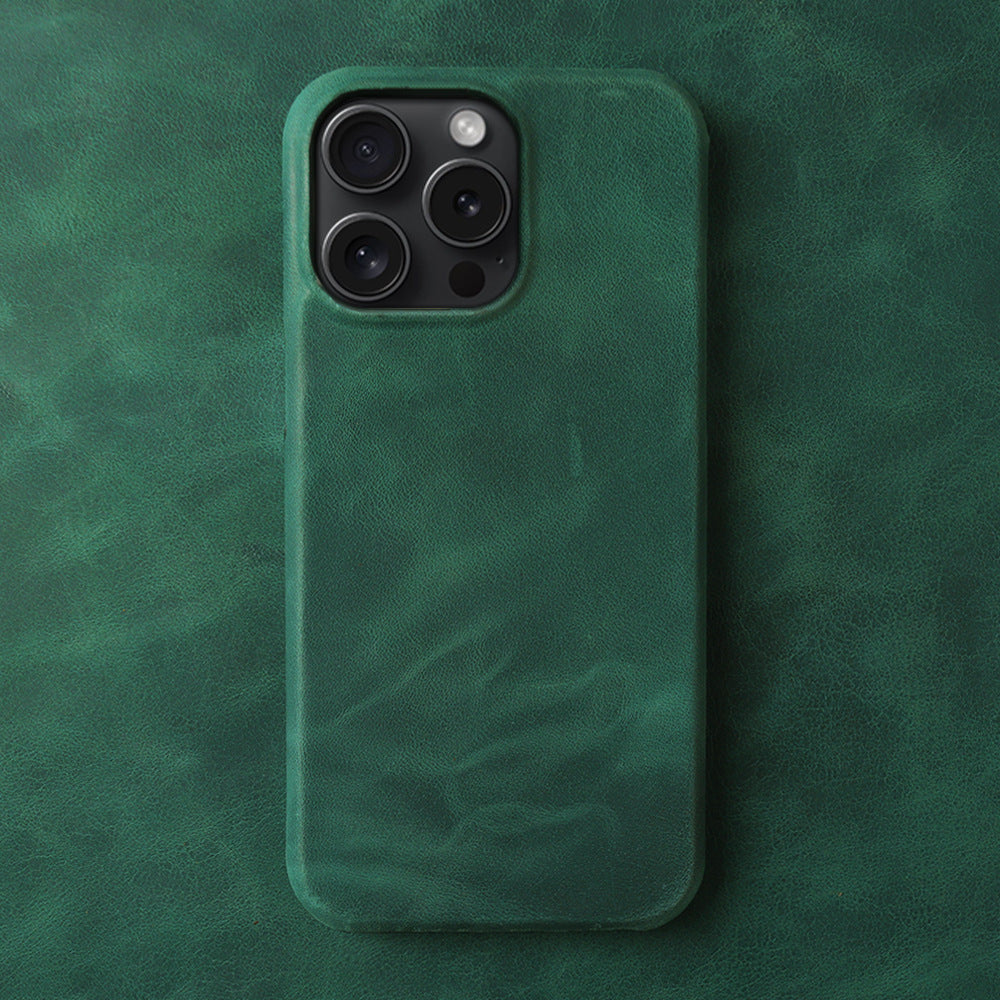 Applicable Crazy Horse Pattern Leather Phone Case