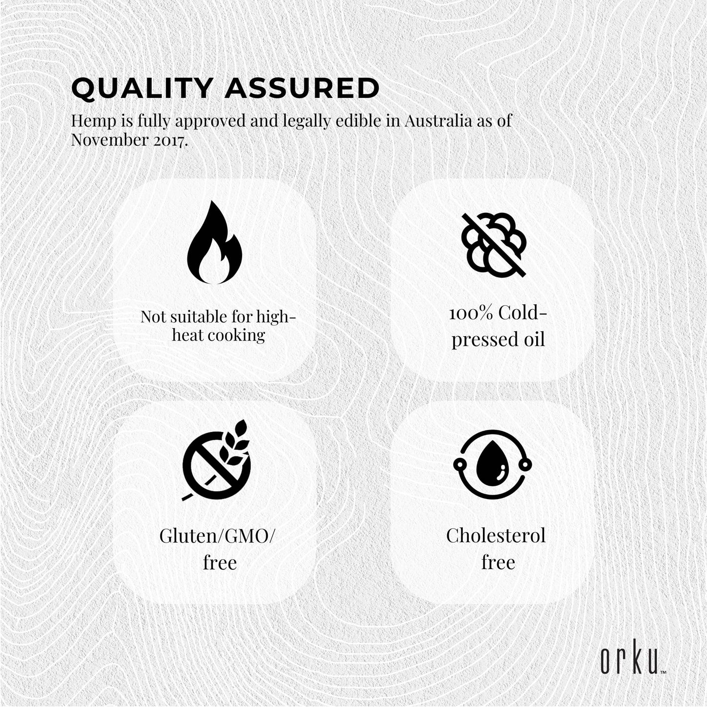 Orku 500ml Organic Hemp Seed Oil - Cold Pressed Food Grade Oils