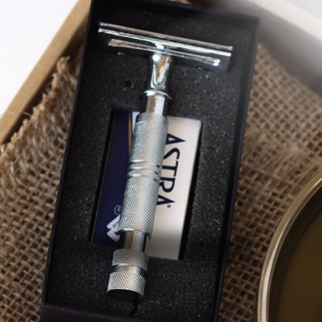 VALOR Decadent Shaving Gift Set โ Organic Razor Kit with Soap, Brush, Balm & Body Bar