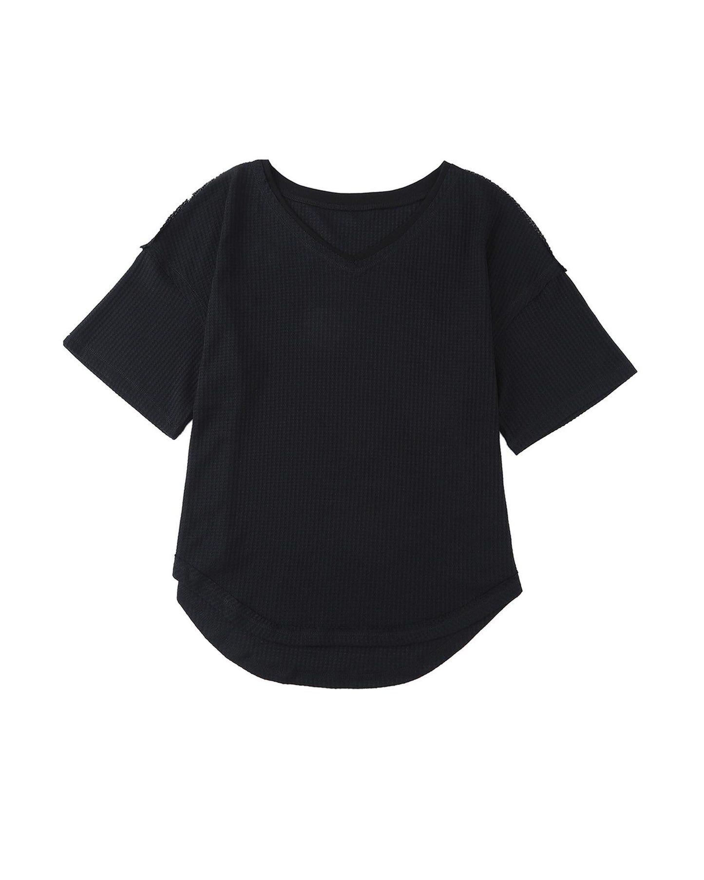Azura Exchange Waffle Knit Loose Top - S