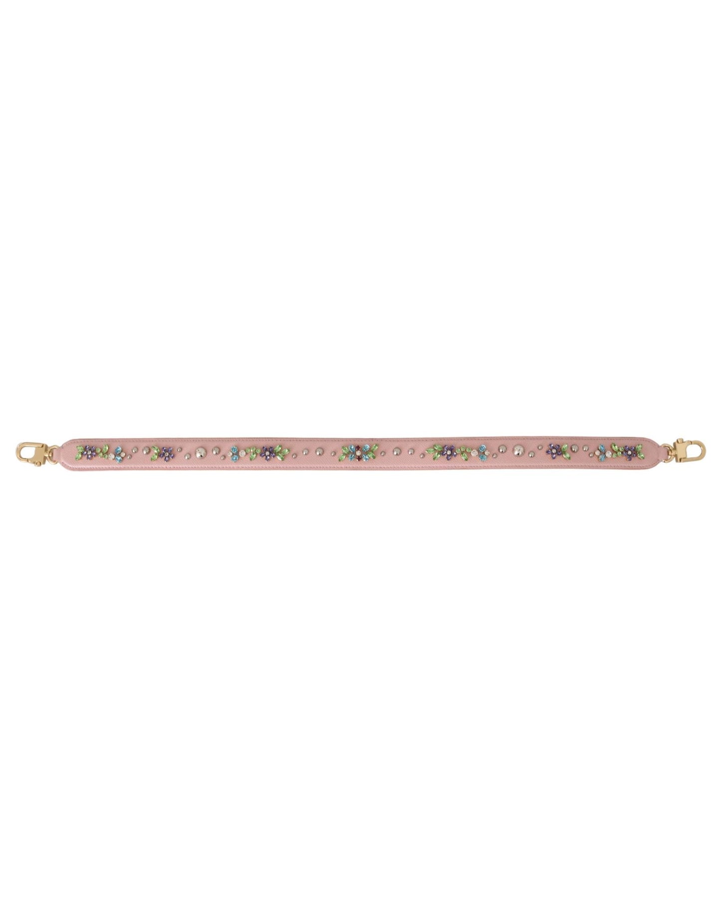 Dolce & Gabbana Crystal Studs Leather Shoulder Strap One Size Women