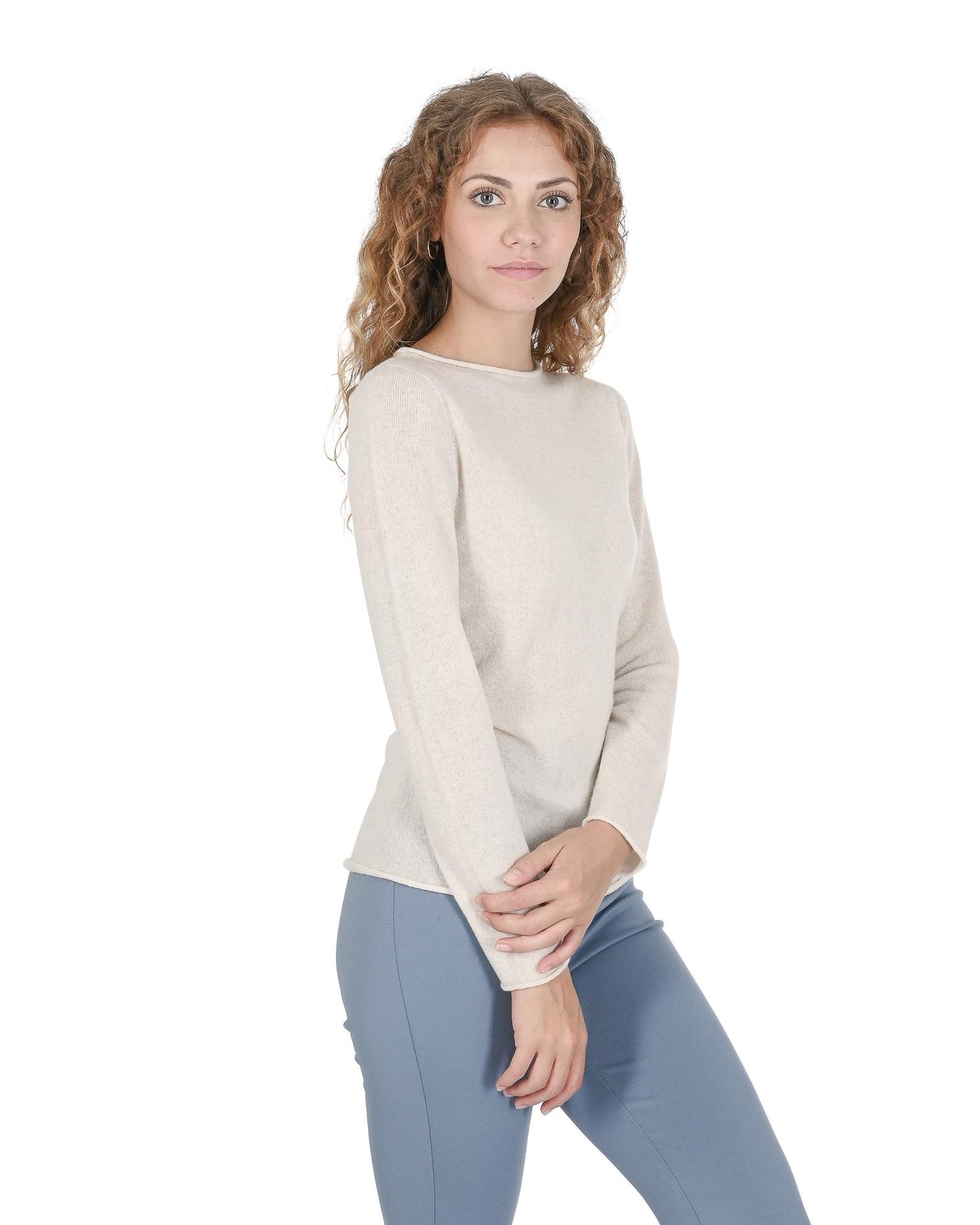 Cashmere Boatneck Sweater for Women - L