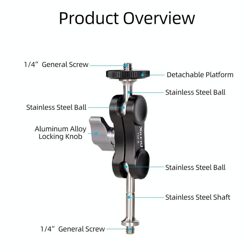 Versatile Dual Ballhead Magic Arm For Camera And Monitor Mounting - Tm-2