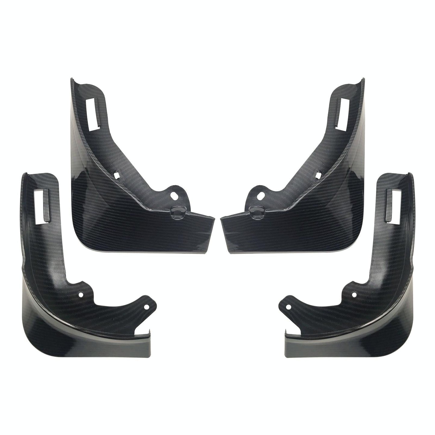 For Tesla Model Y Car Punch-Free Front And Rear Wheel Soft Rubber Fender Guard - Carbon Fiber - Matte Black