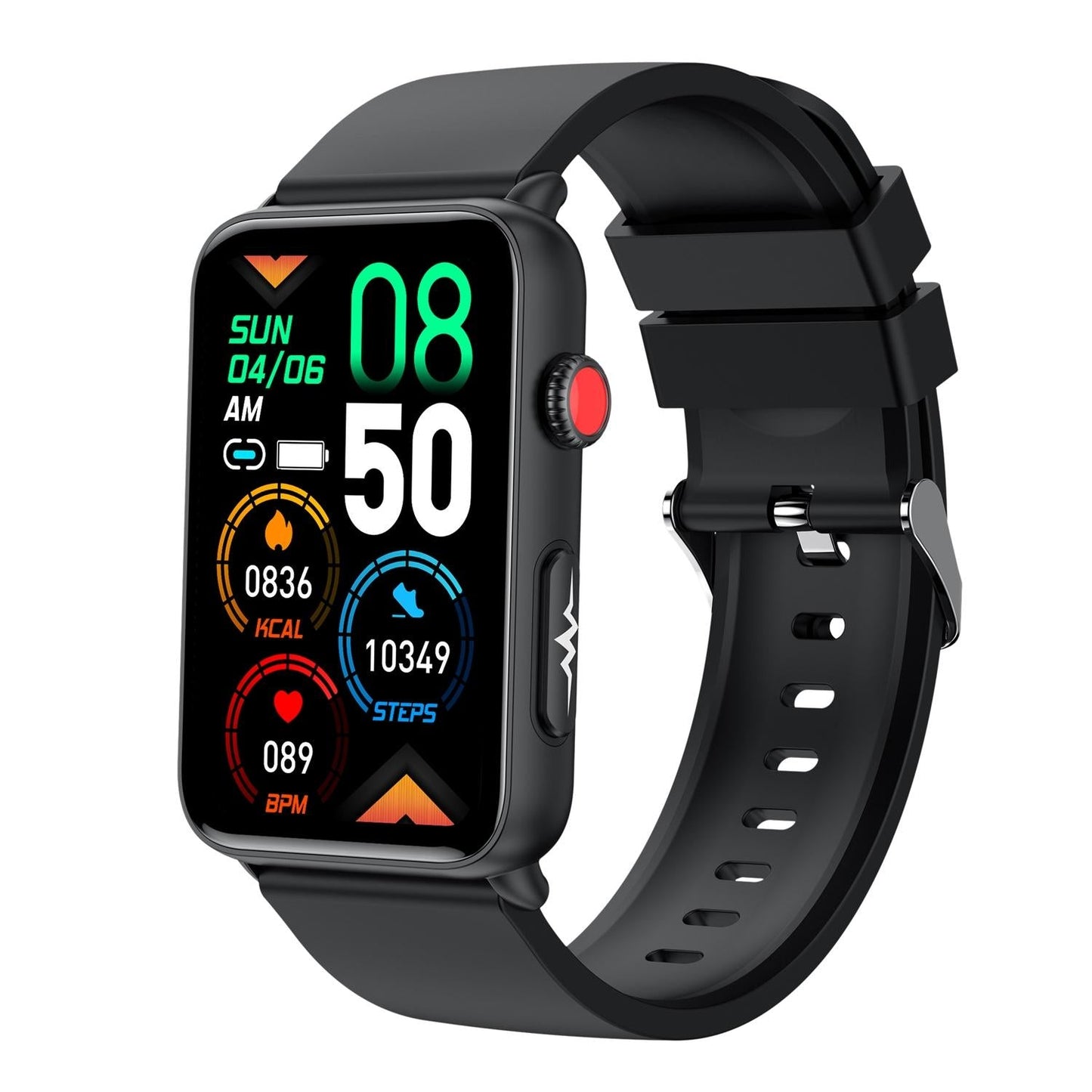 Bluetooth Smart Watch With Ecg Temperature And Heart Rate - Black Leather
