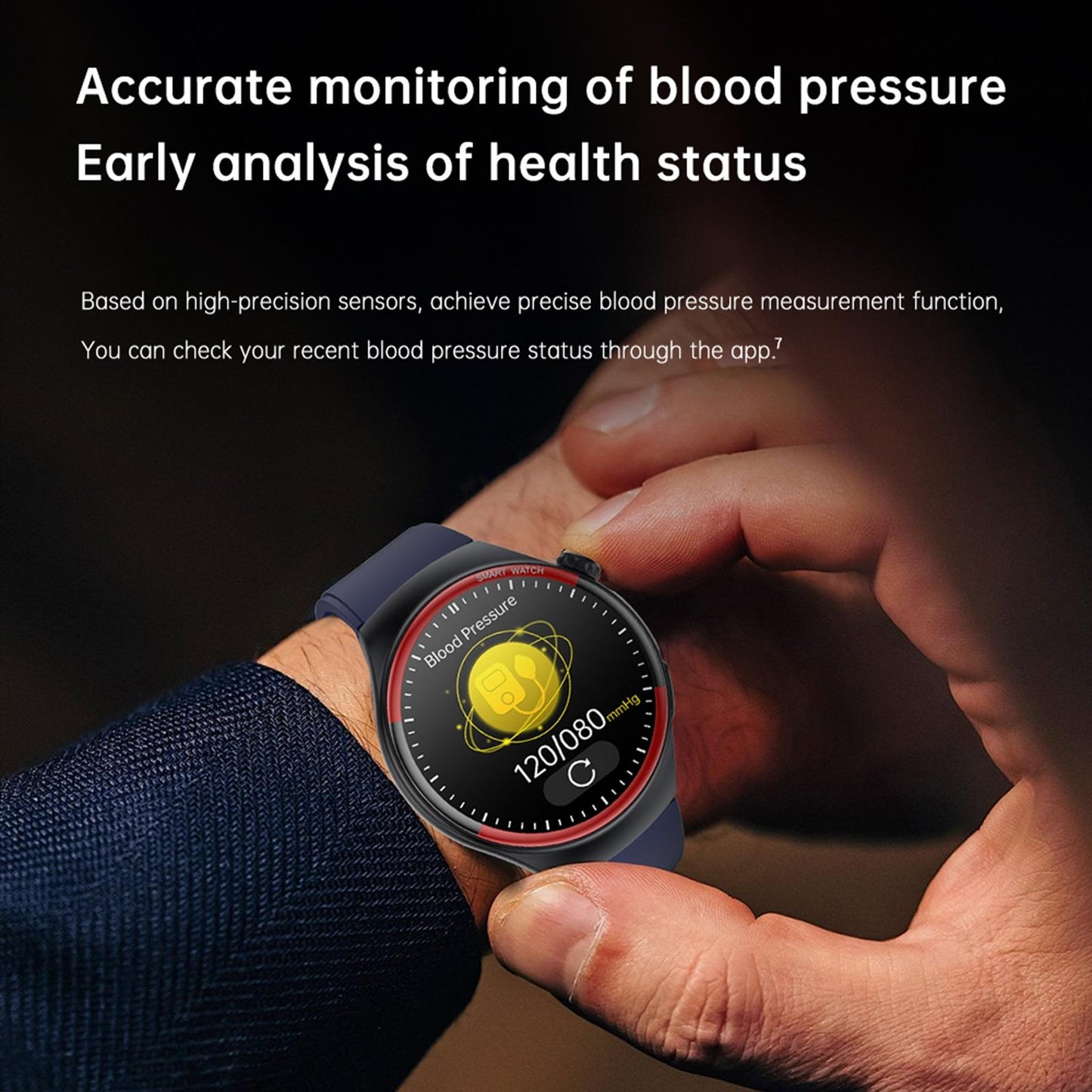 Smart Round Screen Watch With Bt Call And Health Tracking - Leather - Silicone Black