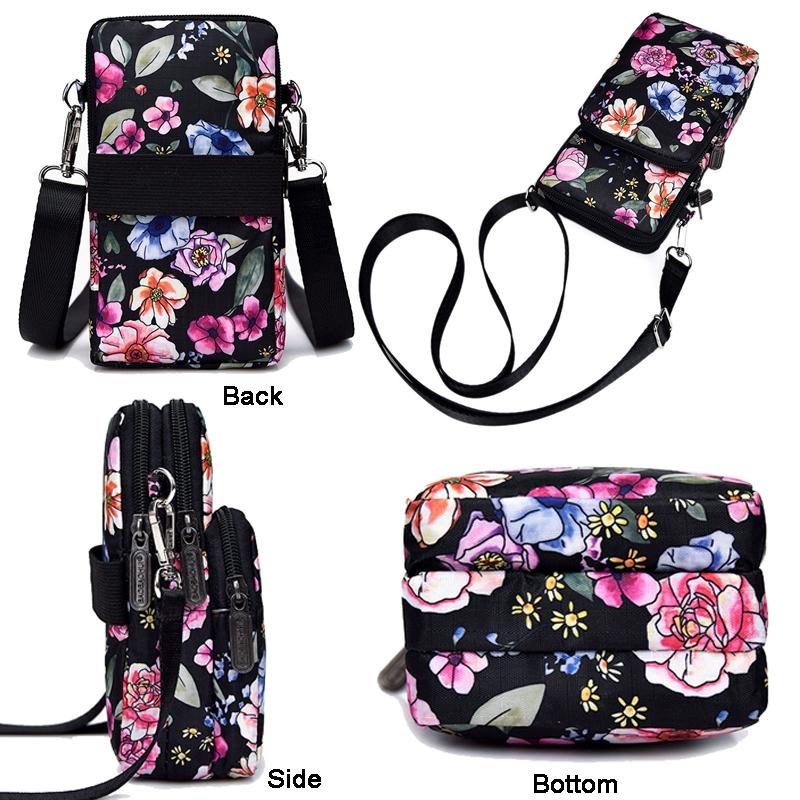 Animal Park Mini Crossbody Phone Wallet With Arm Band - Coffee Printed