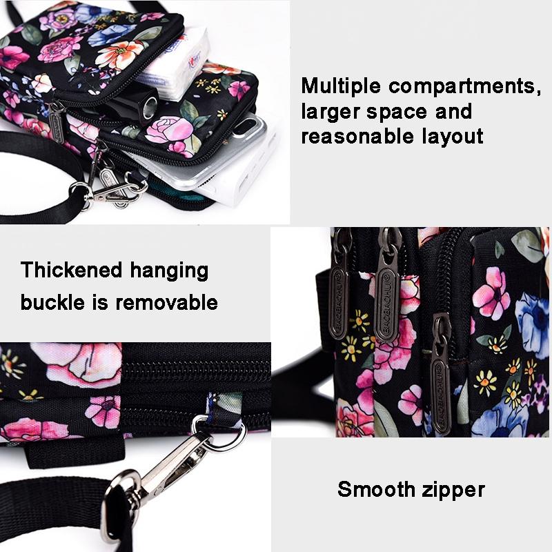 Animal Park Mini Crossbody Phone Wallet With Arm Band - Coffee Printed