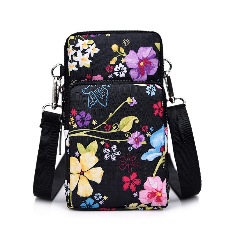 Animal Park Mini Crossbody Phone Wallet With Arm Band - Coffee Printed