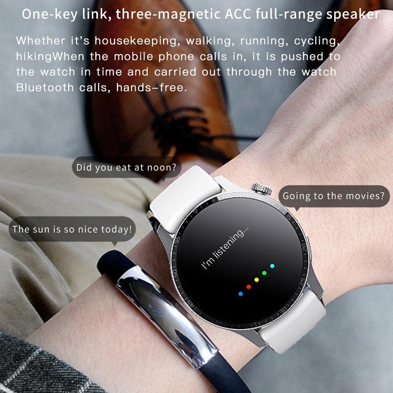 1.35 Inch Smart Watch Bluetooth Calls Health Monitoring 150+ Sports Black - Black Bamboo
