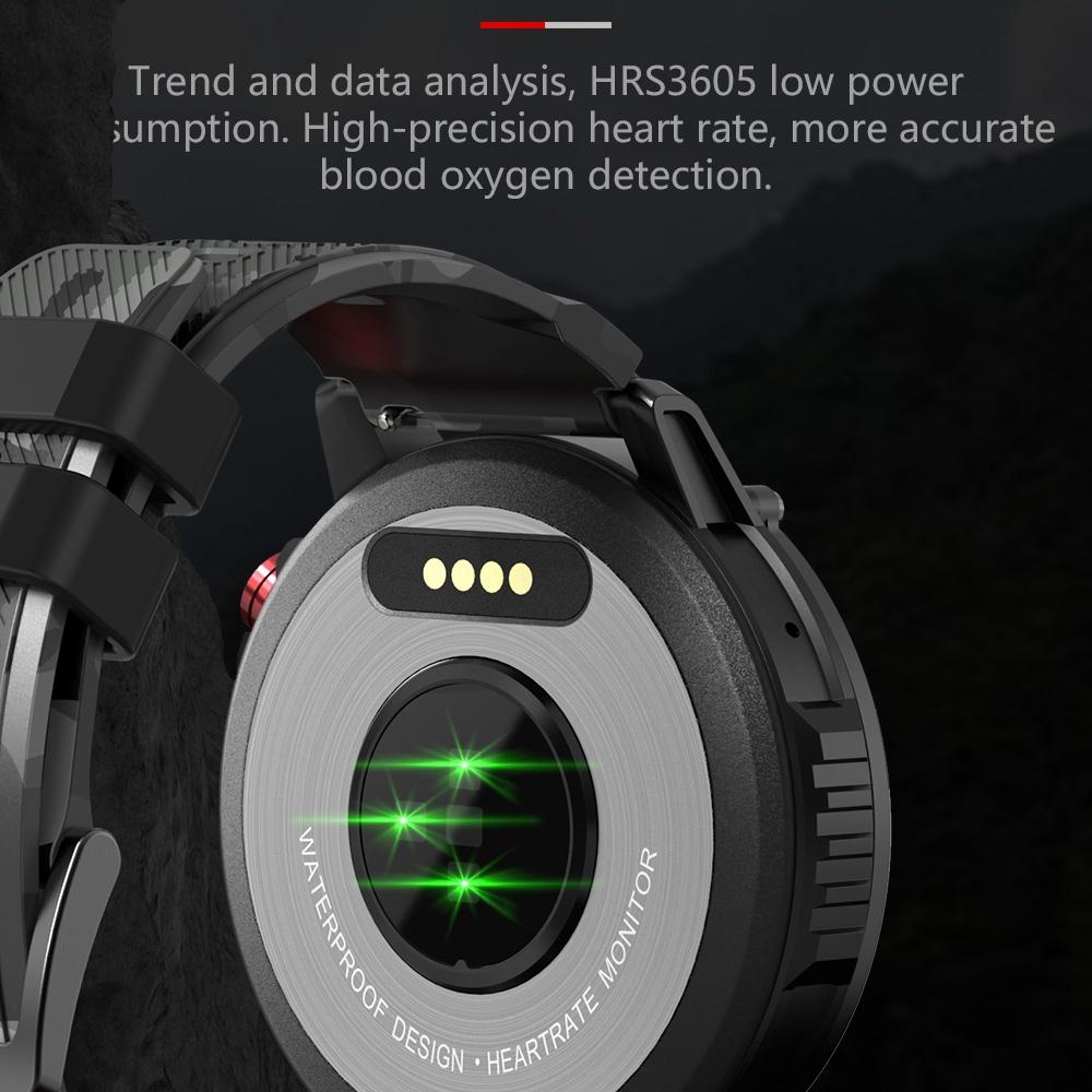 1.6 Inch Round Screen Bluetooth Smart Watch Support Health Monitoring & 24 Sports Modes Black