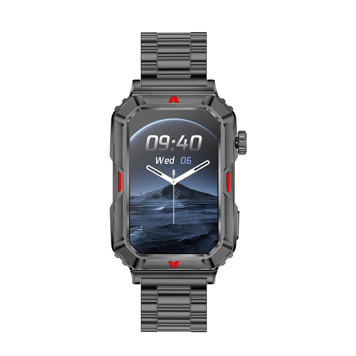 Smart Bracelet With Sleep Detection And Steel Strap - Bt5.2 - Black