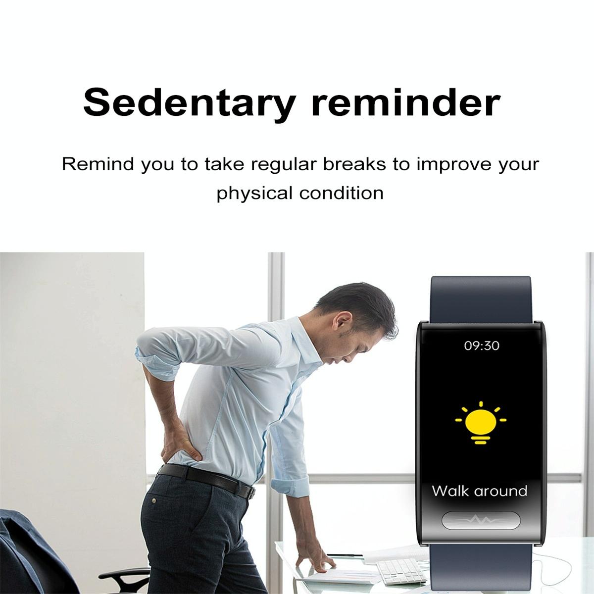 Smart Watch With Heart / Bp / Oxygen / Sugar Monitoring Silicone Strap Colour Screen - Black