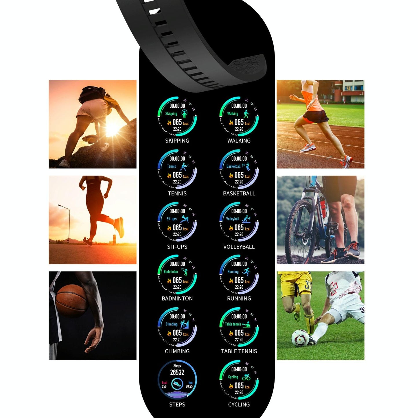 Waterproof Smart Bracelet With Touch Screen Bluetooth Call And Heart Rate Monitor - Black