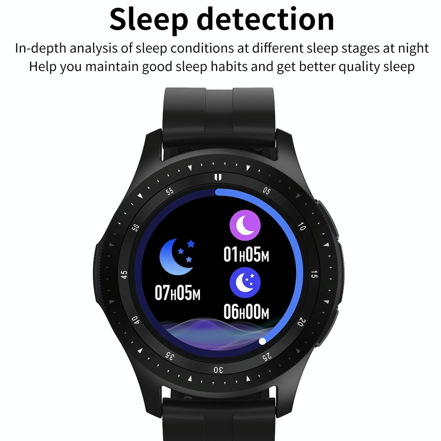 Waterproof Smart Bracelet With Touch Screen Bluetooth Call And Heart Rate Monitor - Black