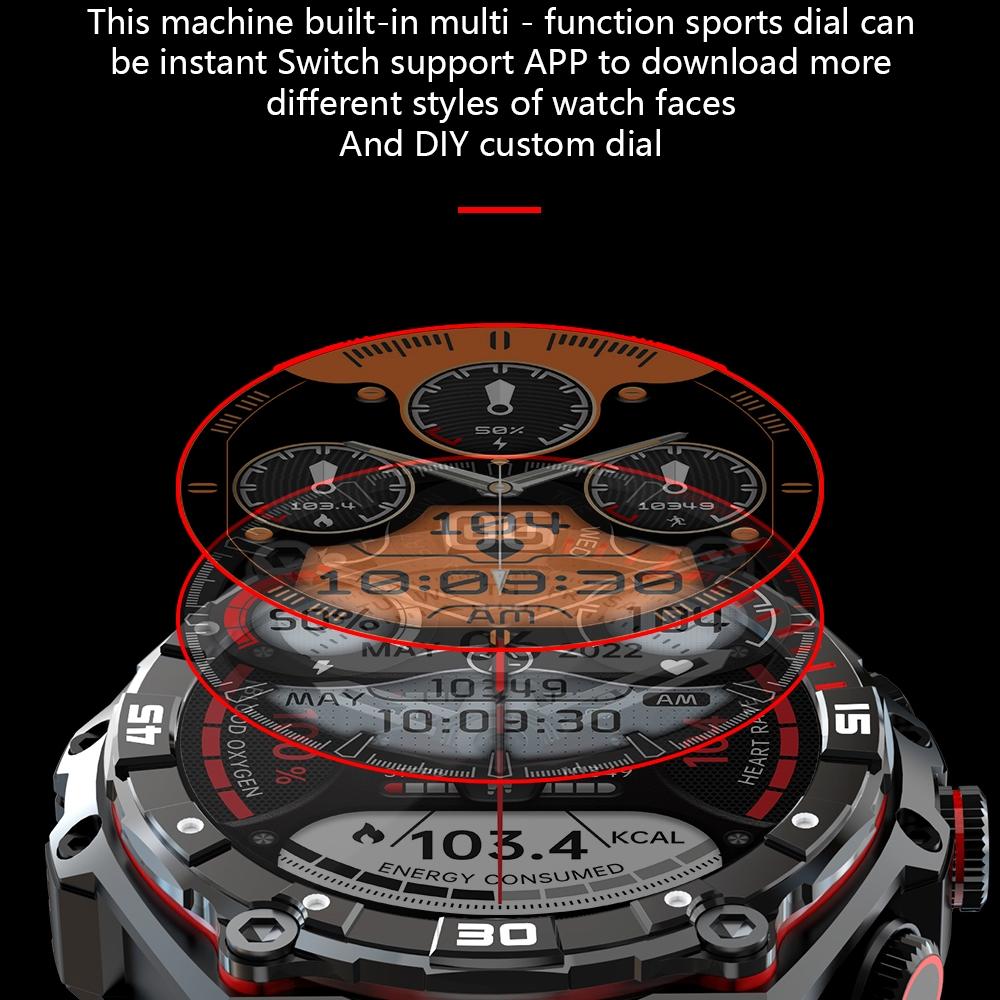 1.43 Inch Amoled Screen Smart Watch Supports Bluetooth Call / Blood Oxygen Detection - Red