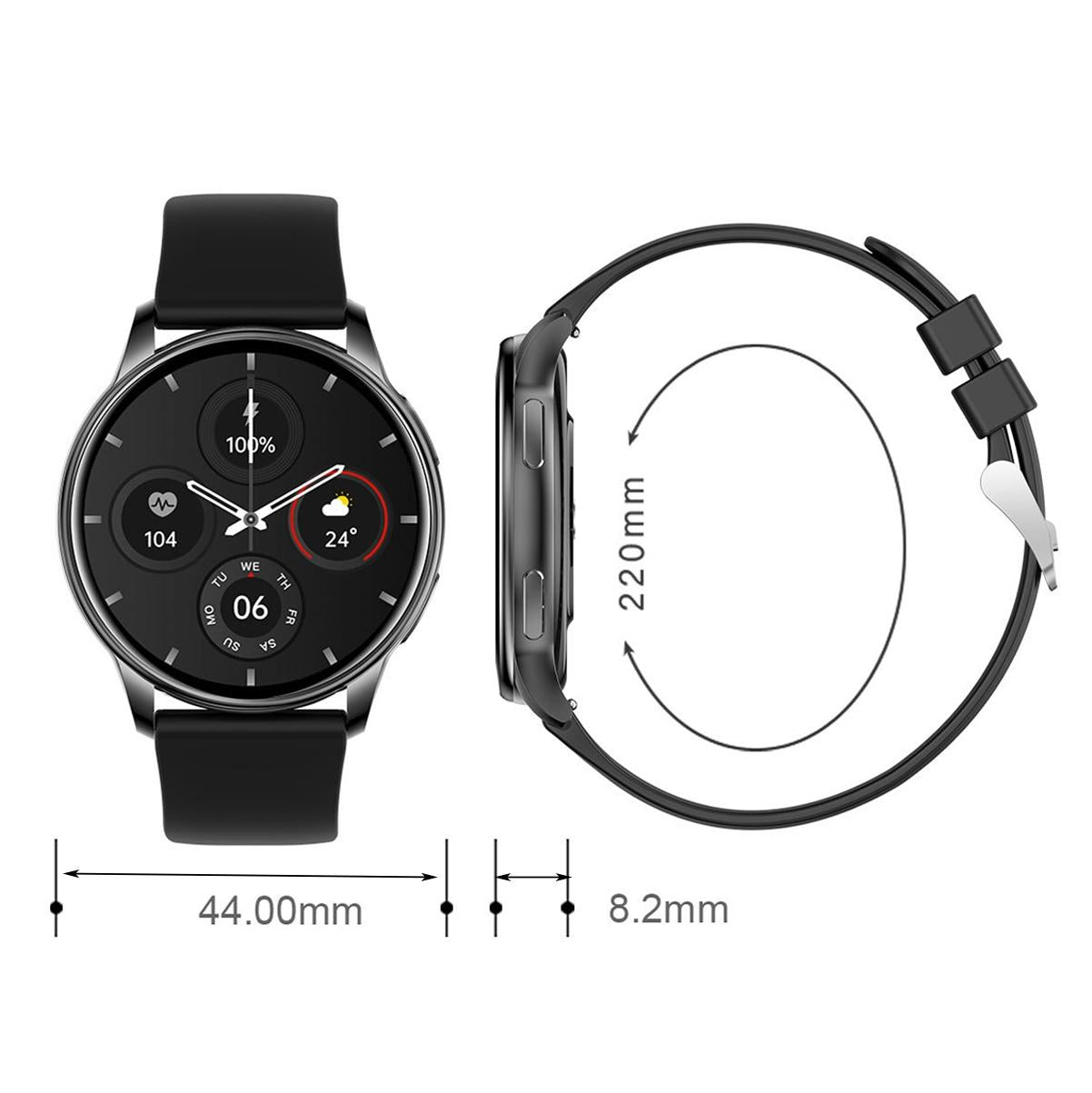 1.32 Inch Health Monitoring Smart Watch With Password Lock - Pink