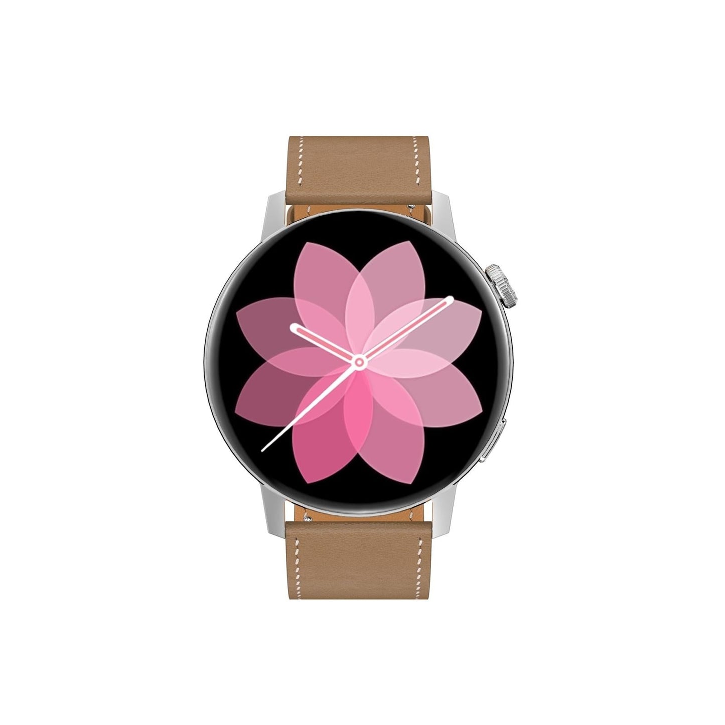 Smart Leather Watch With Colour Screen - Black