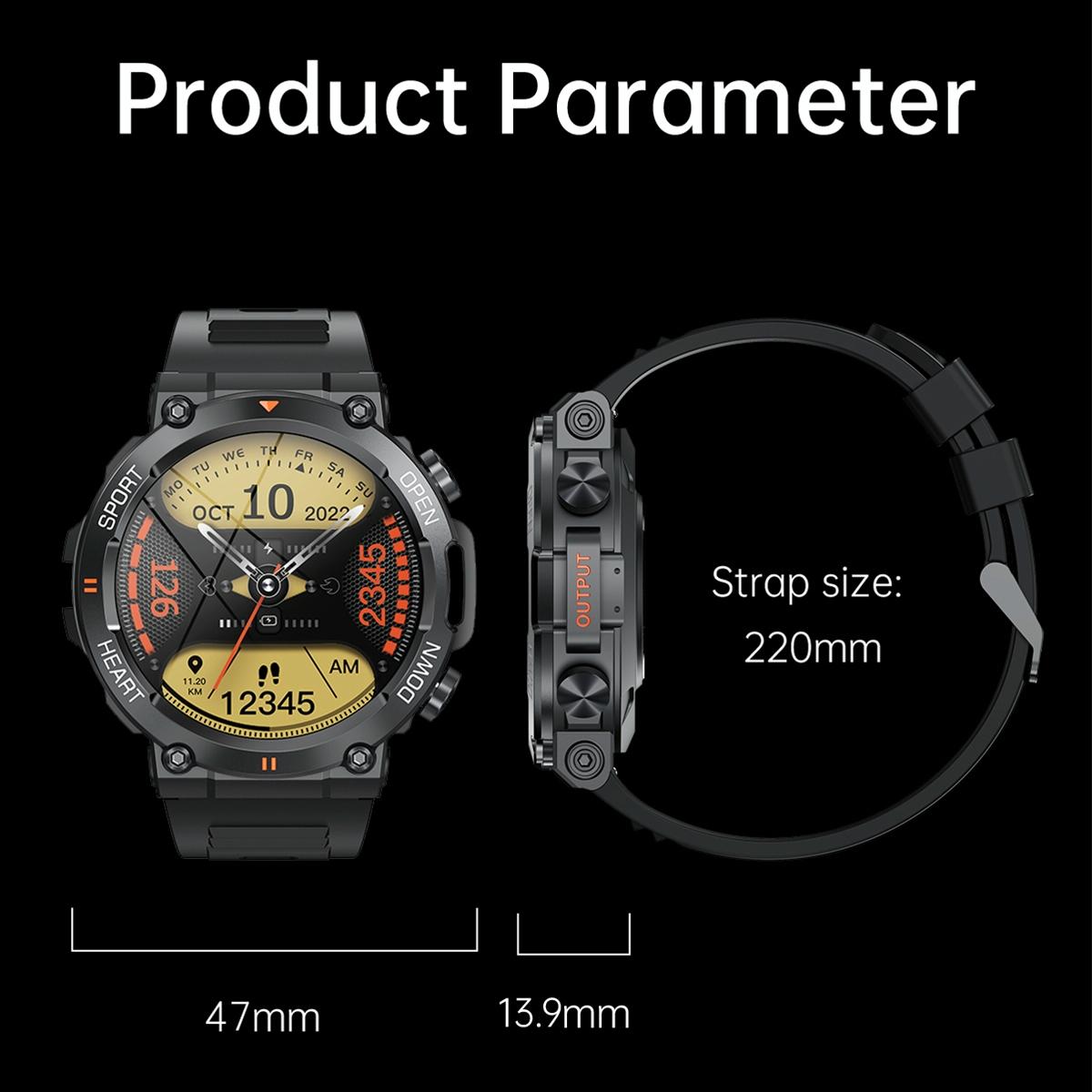 Smart Heart Rate And Blood Pressure Wristband - Monitor - Black