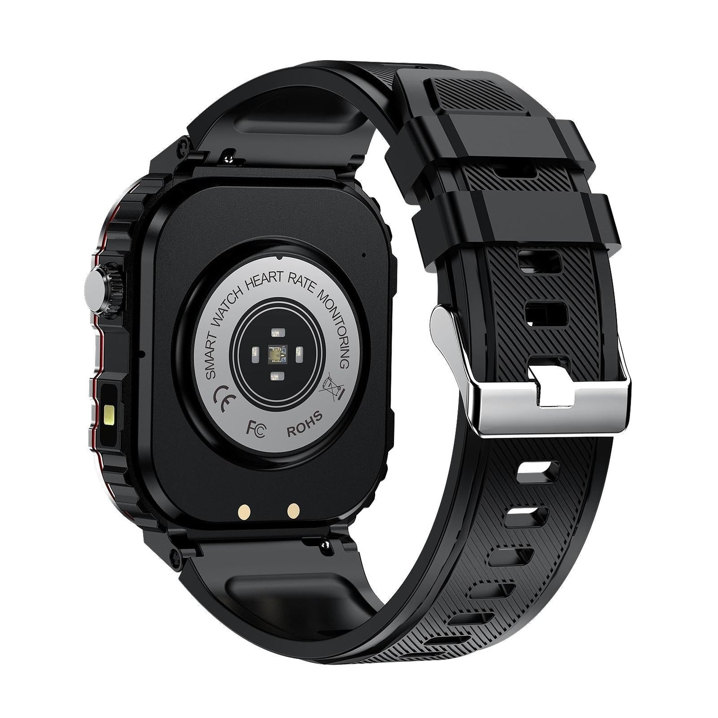 2.01 Inch Screen Silicone Strap 10M Waterproof Smart Watch Support Flashlight / Bluetooth Call / Hrv Black