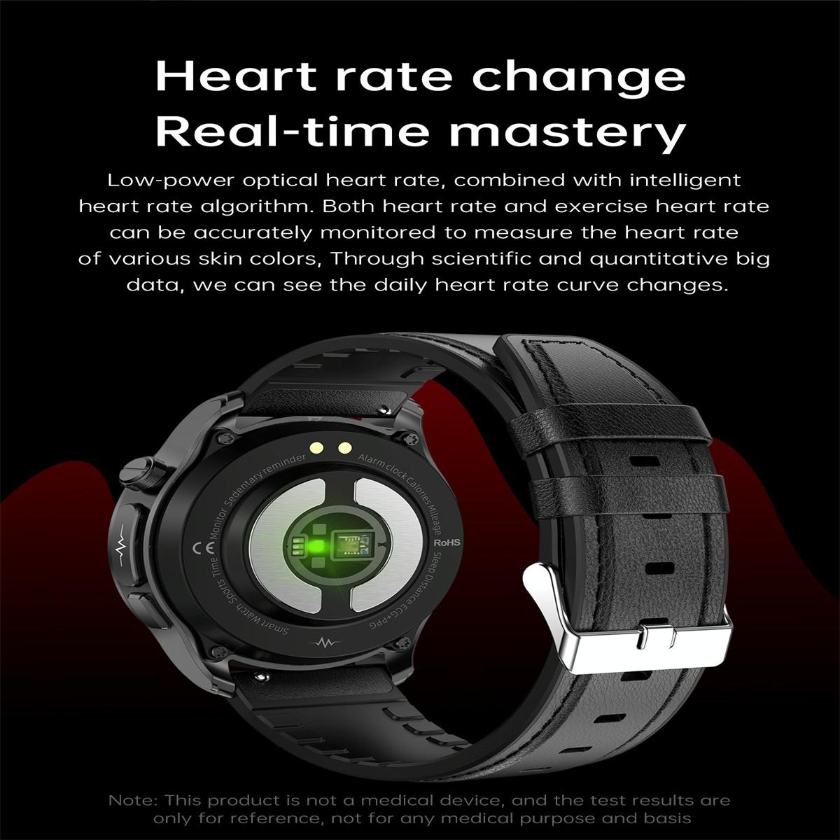Smart Watch With Heart / Blood Monitoring - Black