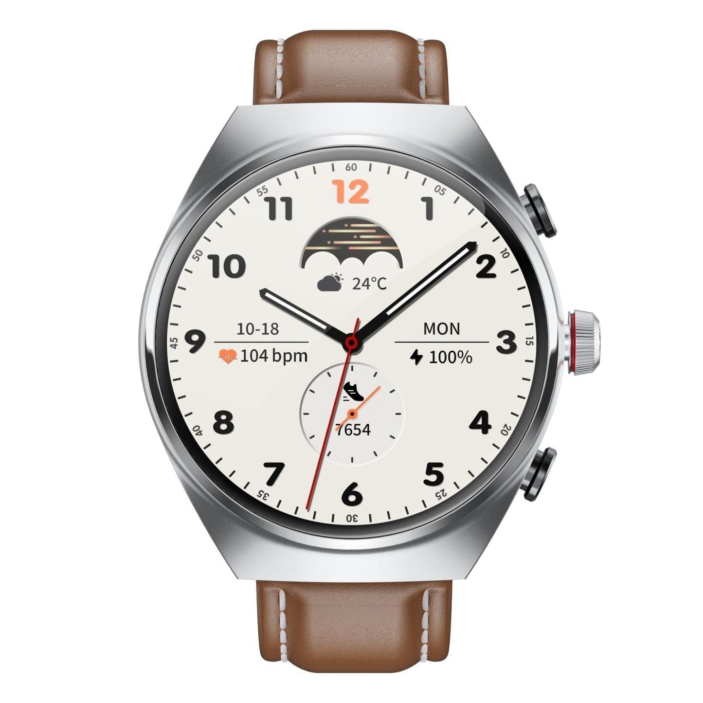 1.53 Inch Ips Screen 2 In 1 Bluetooth Earphone Smart Watch - Silver