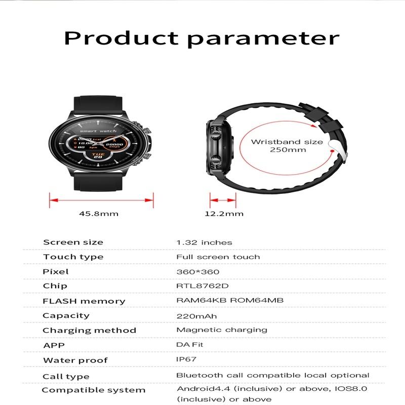 Silicone Band Smart Watch With Colour Screen - Pink