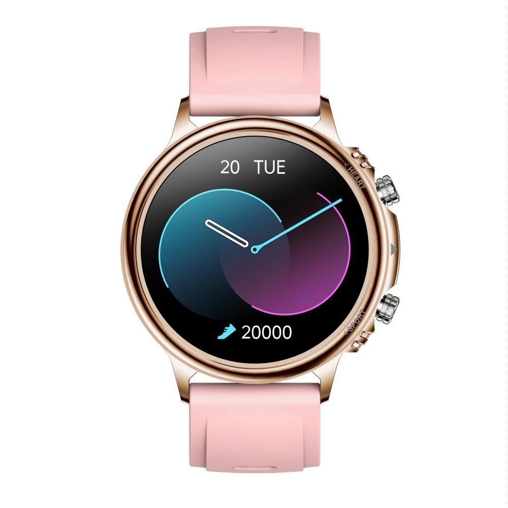 Silicone Band Smart Watch With Colour Screen - Pink